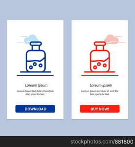Lab, Test, Science, Bottle Blue and Red Download and Buy Now web Widget Card Template
