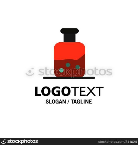 Lab, Test, Science, Bottle Business Logo Template. Flat Color
