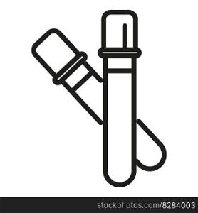 Lab test tube icon outline vector. Health system. Body human. Lab test tube icon outline vector. Health system