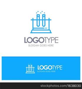 Lab, Test, Tube, Science Blue outLine Logo with place for tagline