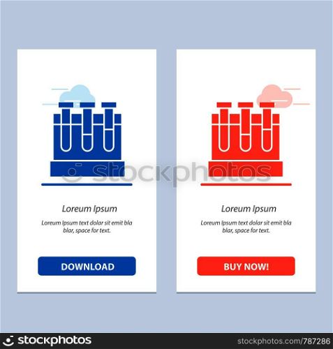 Lab, Tubs, Test, Education Blue and Red Download and Buy Now web Widget Card Template