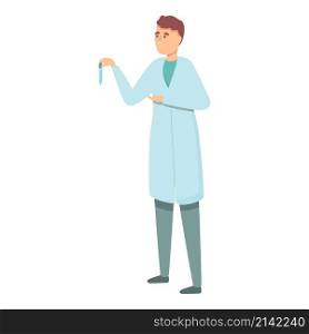 Lab worker pipette icon cartoon vector. Medical research. Science test. Lab worker pipette icon cartoon vector. Medical research