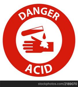 Label Acid Danger Sign On White Background