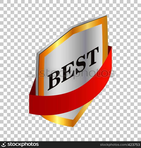 Label best quality isometric icon 3d on a transparent background vector illustration. Label best quality isometric icon