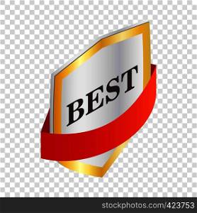 Label best quality isometric icon 3d on a transparent background vector illustration. Label best quality isometric icon