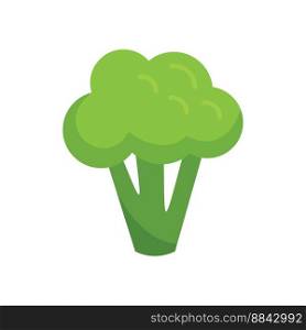 Label brocoli icon flat vector. Vegetable broccoli. Plant salad isolated. Label brocoli icon flat vector. Vegetable broccoli