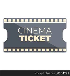 Label cinema ticket icon cartoon vector. Movie enter. Old pass. Label cinema ticket icon cartoon vector. Movie enter