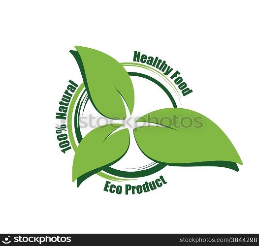 Label design for natural ecological food vector illustration.