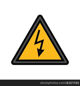label electricity color icon vector. label electricity sign. isolated symbol illustration. label electricity color icon vector illustration