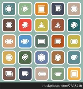 Label flat icons on blue background, stock vector
