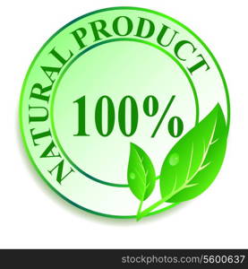 Label for natural products. Vector illustration.