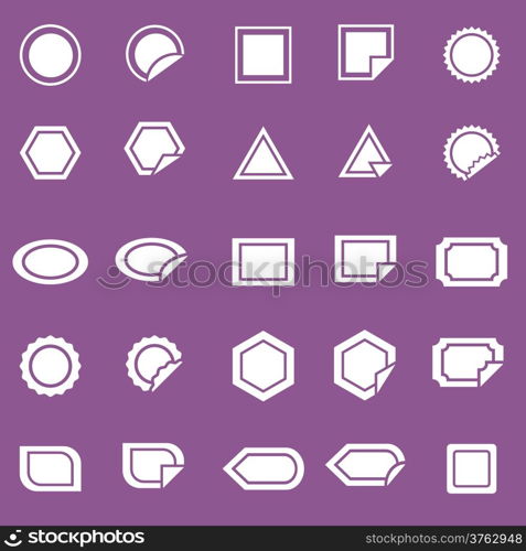 Label icons on gviolet background, stock vector