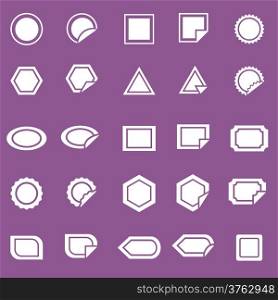 Label icons on gviolet background, stock vector