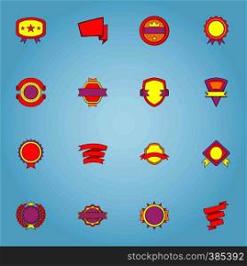 Label icons set. Cartoon illustration of 16 label vector icons for web. Label icons set, cartoon style