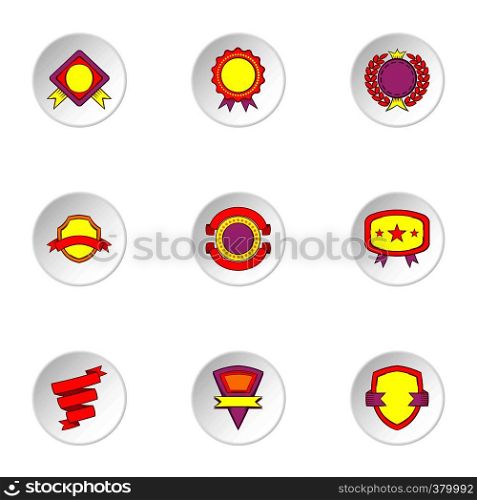 Label icons set. Cartoon illustration of 9 label vector icons for web. Label icons set, cartoon style