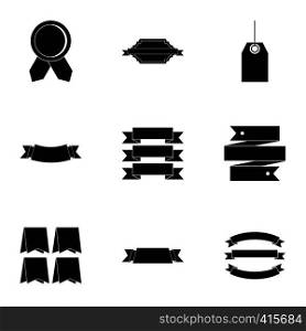 Label icons set. Simple illustration of 9 label vector icons for web. Label icons set, simple style