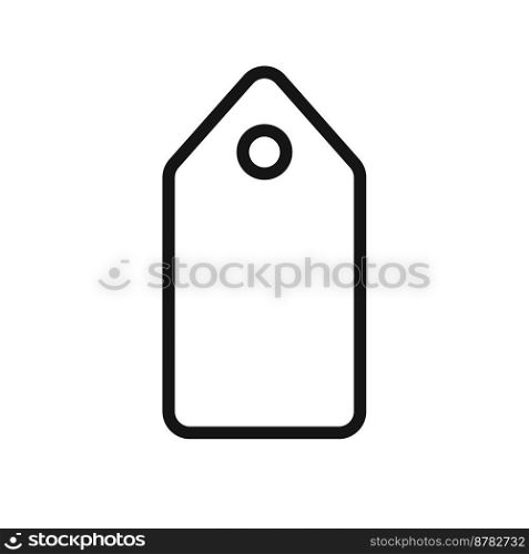 Label line icon isolated on white background. Black flat thin icon on modern outline style. Linear symbol and editable stroke. Simple and pixel perfect stroke vector illustration.