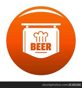 Label of beer icon. Simple illustration of label of beer vector icon for any design orange. Label of beer icon vector orange