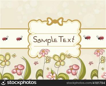label with floral vector illustration