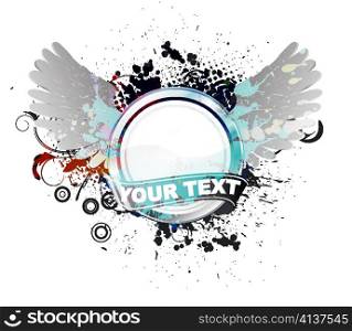 label with wings vector illustration