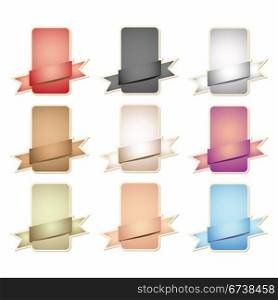 Labels in different colors isolated on white. | Vector illustration.