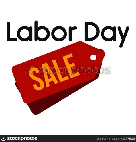Labor day badge sale logo icon. Flat illustration of labor day badge sale vector logo icon for web design isolated on white background. Labor day badge sale logo icon, flat style