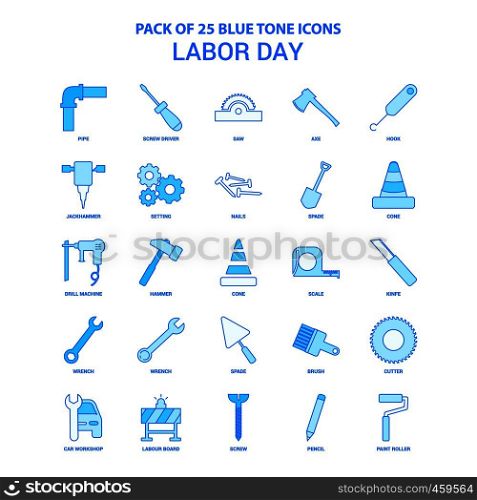 Labor day Blue Tone Icon Pack - 25 Icon Sets