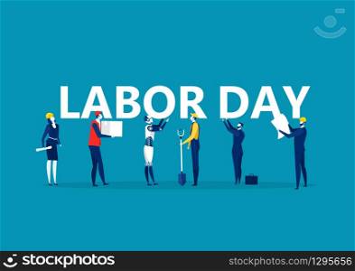 Labor day employment occupation national celebration, city construction background illustration