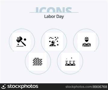 Labor Day Glyph Icon Pack 5 Icon Design. plants. gardening . hardware. spade . tools