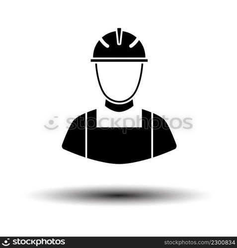 Labor Day Icon. Black on White Background With Shadow. Vector Illustration.