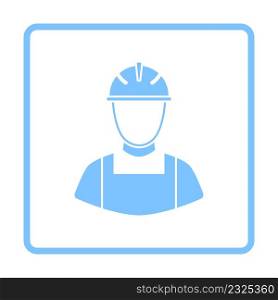 Labor Day Icon. Blue Frame Design. Vector Illustration.