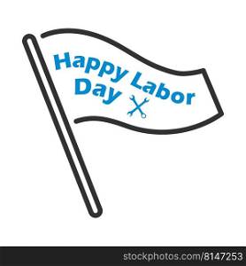 Labor Day Icon. Editable Bold Outline With Color Fill Design. Vector Illustration.