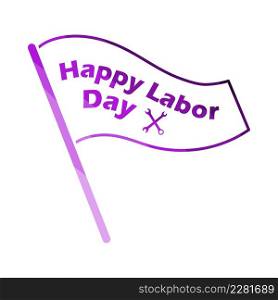 Labor Day Icon. Flat Color Ladder Design. Vector Illustration.