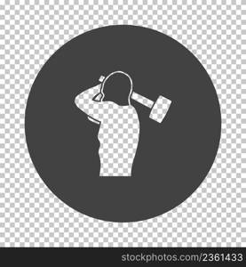 Labor Day Icon. Subtract Stencil Design on Tranparency Grid. Vector Illustration.