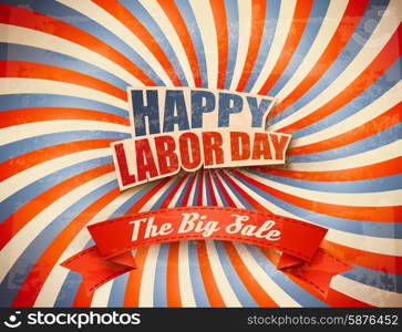 Labor Day Sale Retro Background. Vector.