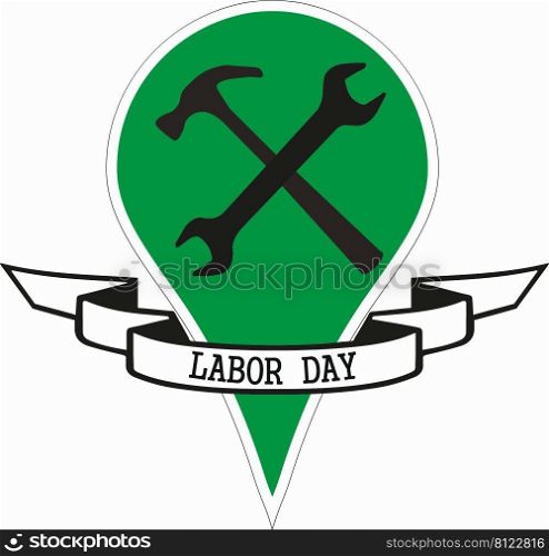 Labor day spanner  hammer text Labor Day