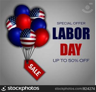 Labor day special sale concept background. Realistic illustration of labor day special sale vector concept background for web design. Labor day special sale concept background, realistic style