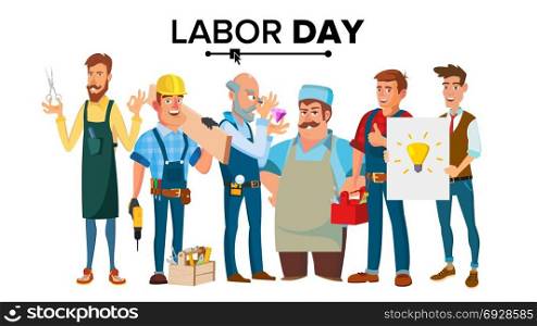 Labor Day Vector. A Group Of People Of Different Professions. Flat Isolated Cartoon Character Illustration. Labor Day Vector. People Occupation Difference. Modern Jobs. Isolated Cartoon Illustration