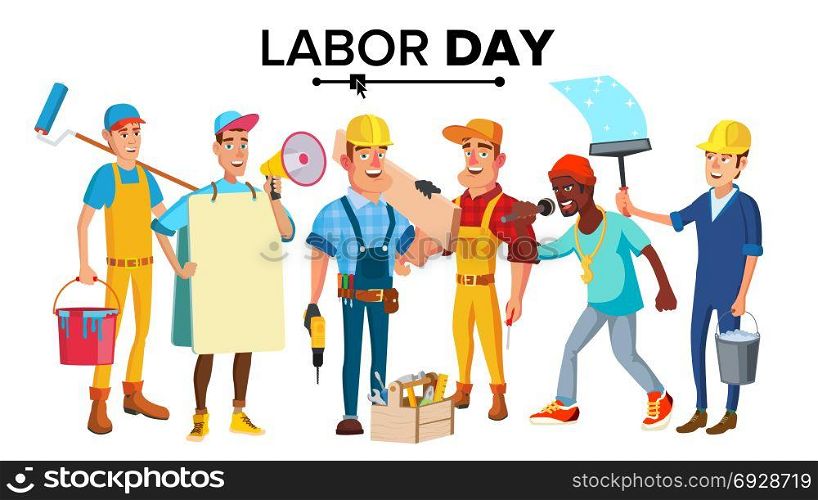 Labor Day Vector. Modern Workers Set. Isolated Flat Character Illustration. Labor Day Vector. People Occupation Difference. Modern Jobs. Isolated Cartoon Illustration