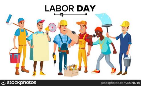 Labor Day Vector. Modern Workers Set. Isolated Flat Character Illustration. Labor Day Vector. People Occupation Difference. Modern Jobs. Isolated Cartoon Illustration