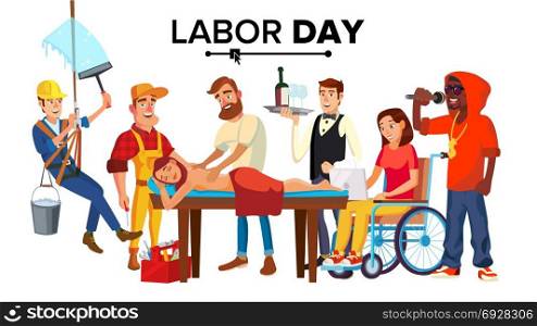 Labor Day Vector. People Occupation Difference. Modern Jobs. Isolated Cartoon Illustration. International Labor Day Vector. People Group Different Occupation Set. Isolated Cartoon Character Illustration