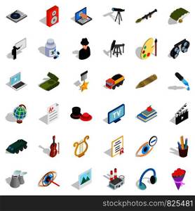 Labor icons set. Isometric style of 36 labor vector icons for web isolated on white background. Labor icons set, isometric style