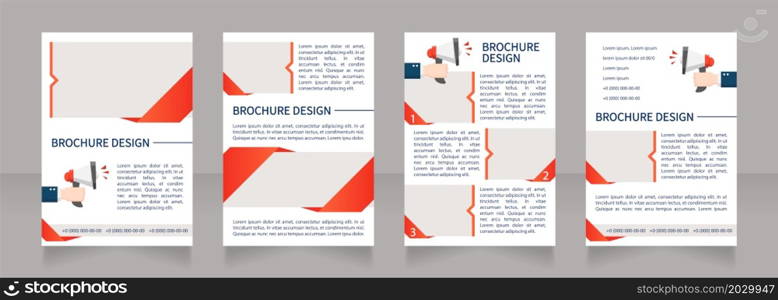 Labor market guideline blank brochure layout design. Vertical poster template set with empty copy space for text. Premade corporate reports collection. Editable flyer 4 paper pages. Labor market guideline blank brochure layout design