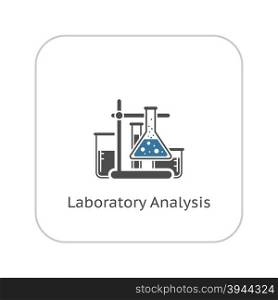 Laboratory Analysis Icon. Flat Design.. Laboratory Analysis and Medical Services Icon. Flat Design. Isolated.