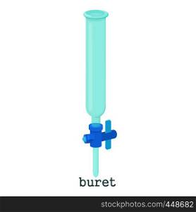 Laboratory buret icon,cartoon style vector icon for web isolated on white background. Laboratory buret icon,cartoon style