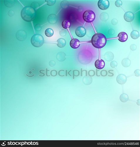 Laboratory decorative composition with color molecule scientific chemical symbol flat vector illustration. Colorful Molecule Composition