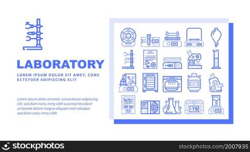 Laboratory Equipment For Analysis Landing Web Page Header Banner Template Vector Digital Scales And Microscope, Electronic Centrifuge And Heating Plate, Autoclave Shaker Laboratory Tools Illustration. Laboratory Equipment For Analysis Landing Header Vector