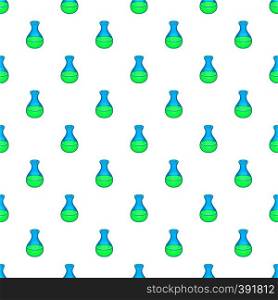 Laboratory flask pattern. Cartoon illustration of laboratory flask vector pattern for web. Laboratory flask pattern, cartoon style