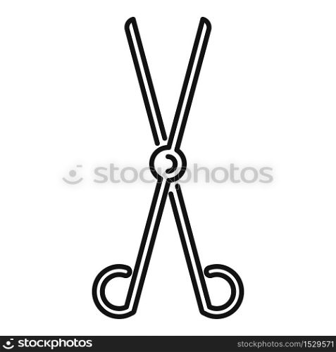 Laboratory forceps icon. Outline laboratory forceps vector icon for web design isolated on white background. Laboratory forceps icon, outline style