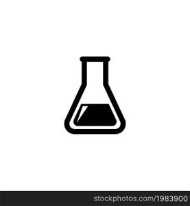 Laboratory Glass, Experiment Flask, Test Tube. Flat Vector Icon illustration. Simple black symbol on white background. Laboratory Glass, Test Tube sign design template for web and mobile UI element. Laboratory Glass, Test Tube Flat Vector Icon